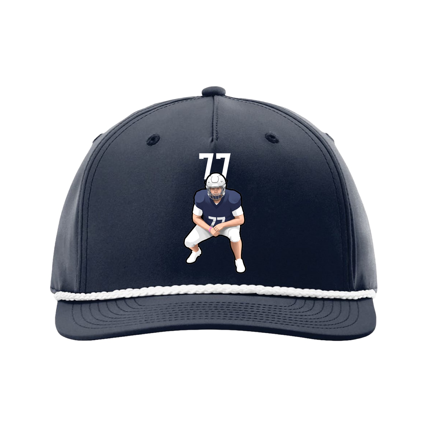 Five-Panel Classic Rope Cap — Number Top in Navy