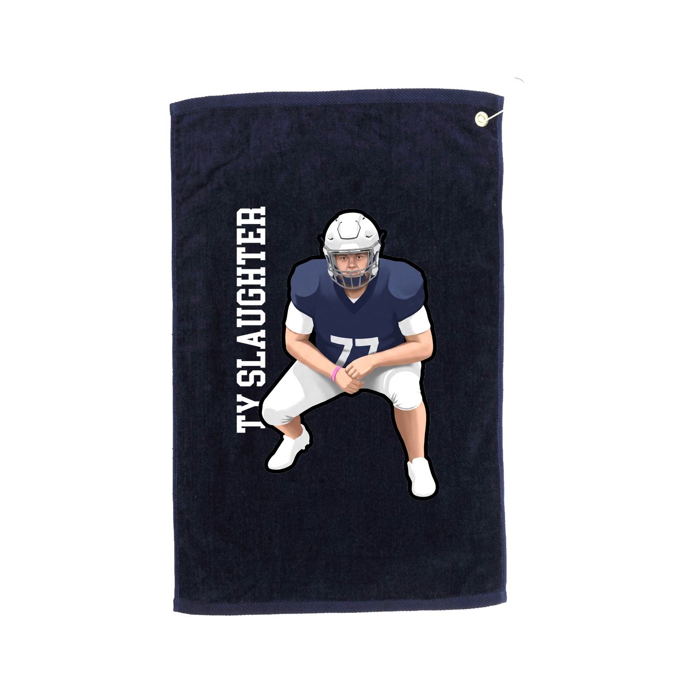 Golf Towel — Name Vertical in Navy