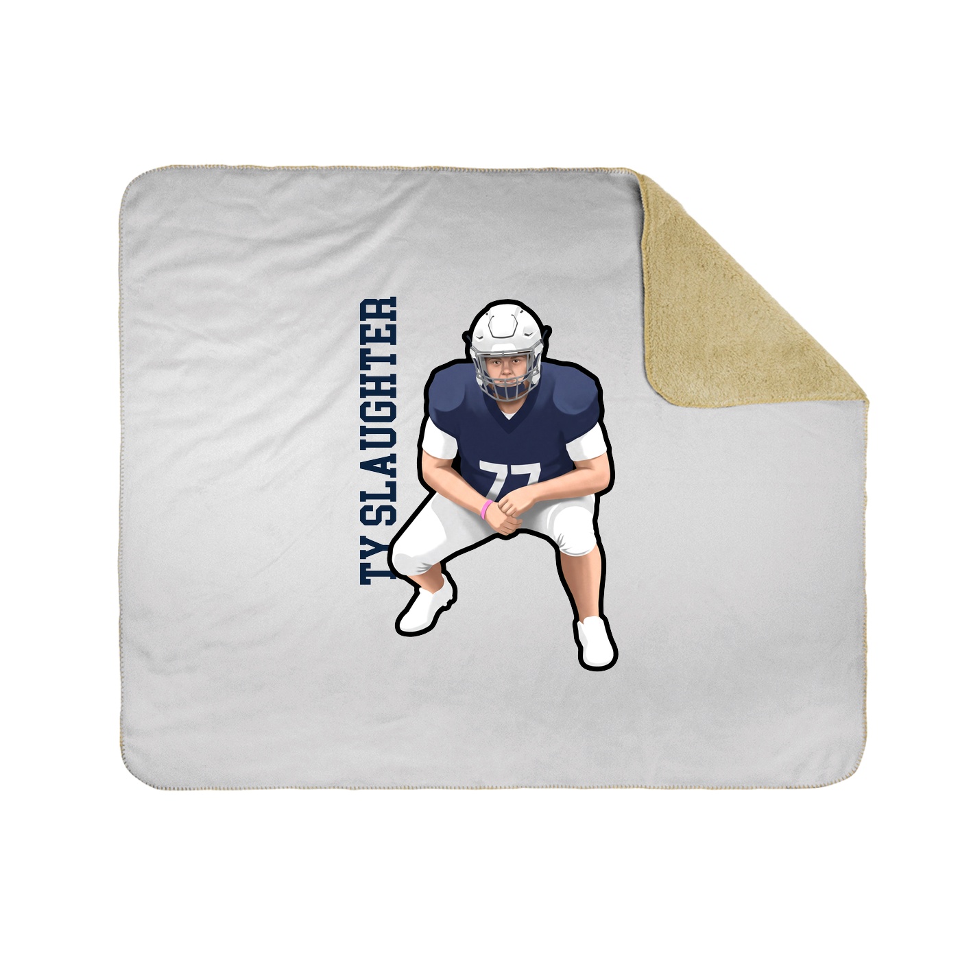 Throw Blanket — Name Vertical in White