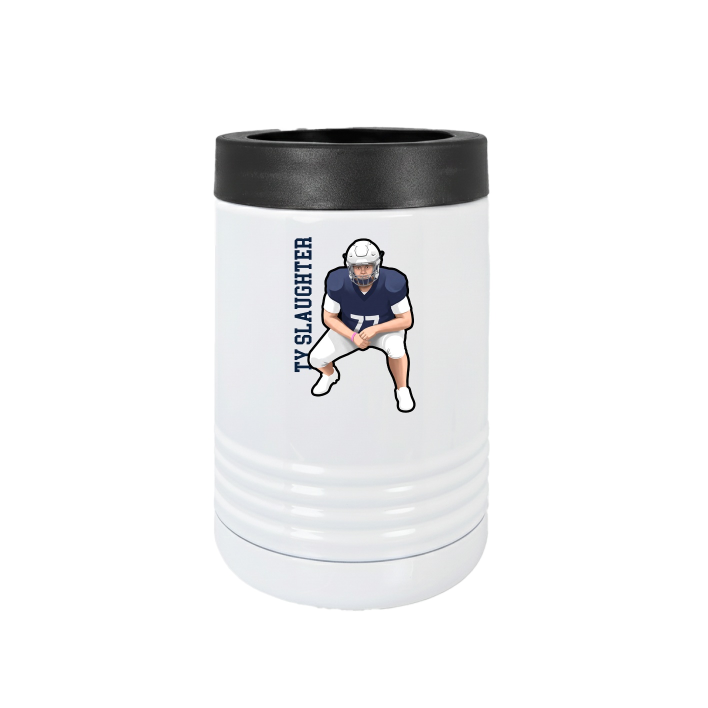 Beverage Holder — Name Vertical in White