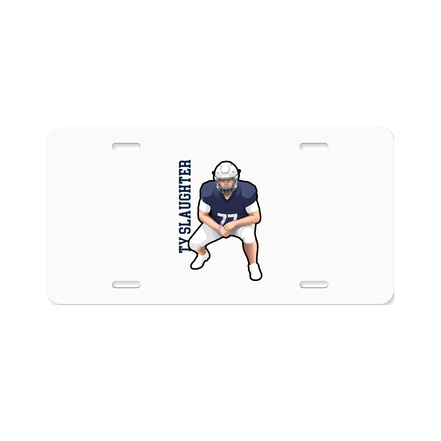 License Plate — Name Vertical in Classic
