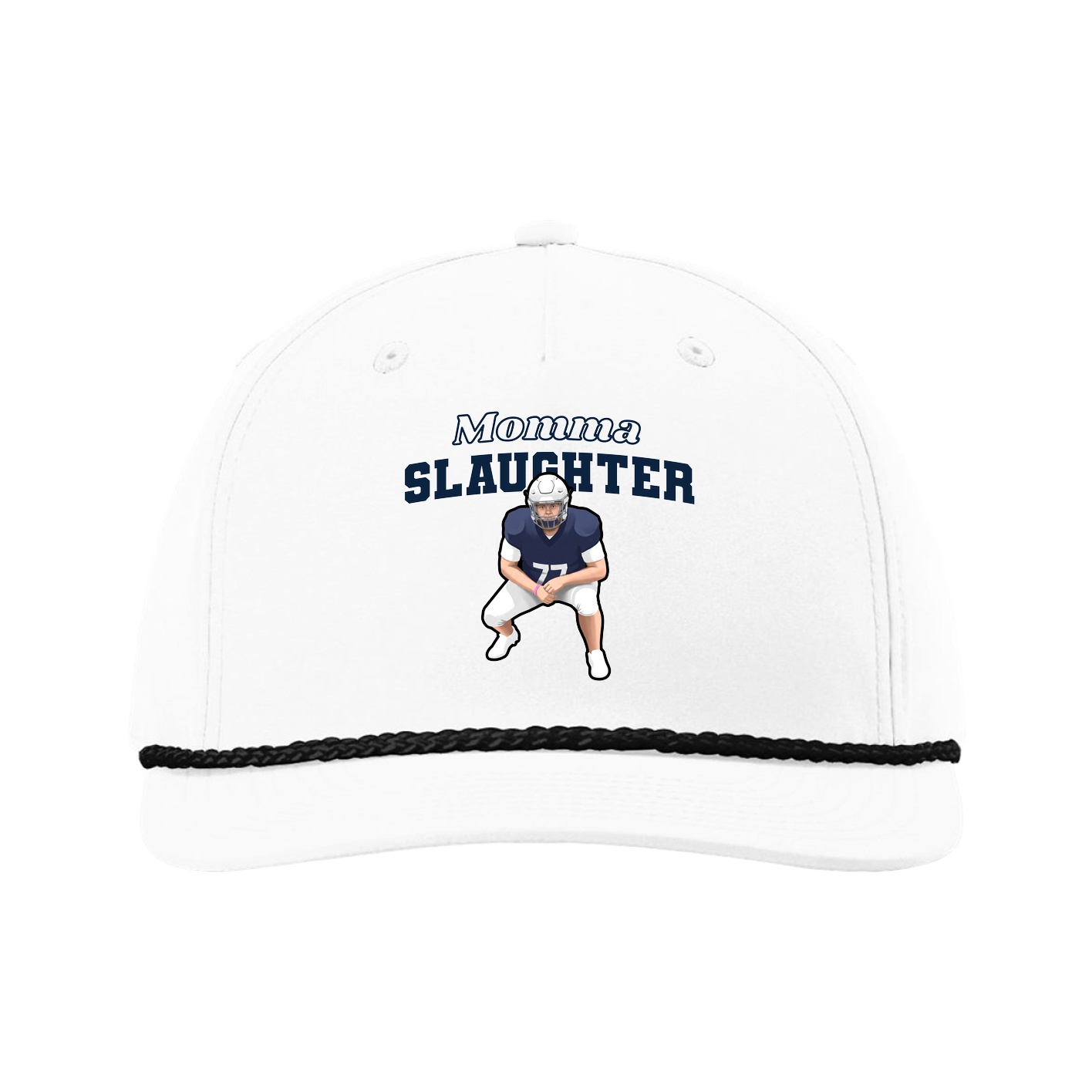 Five-Panel Classic Rope Cap — Mothers Day Block in White