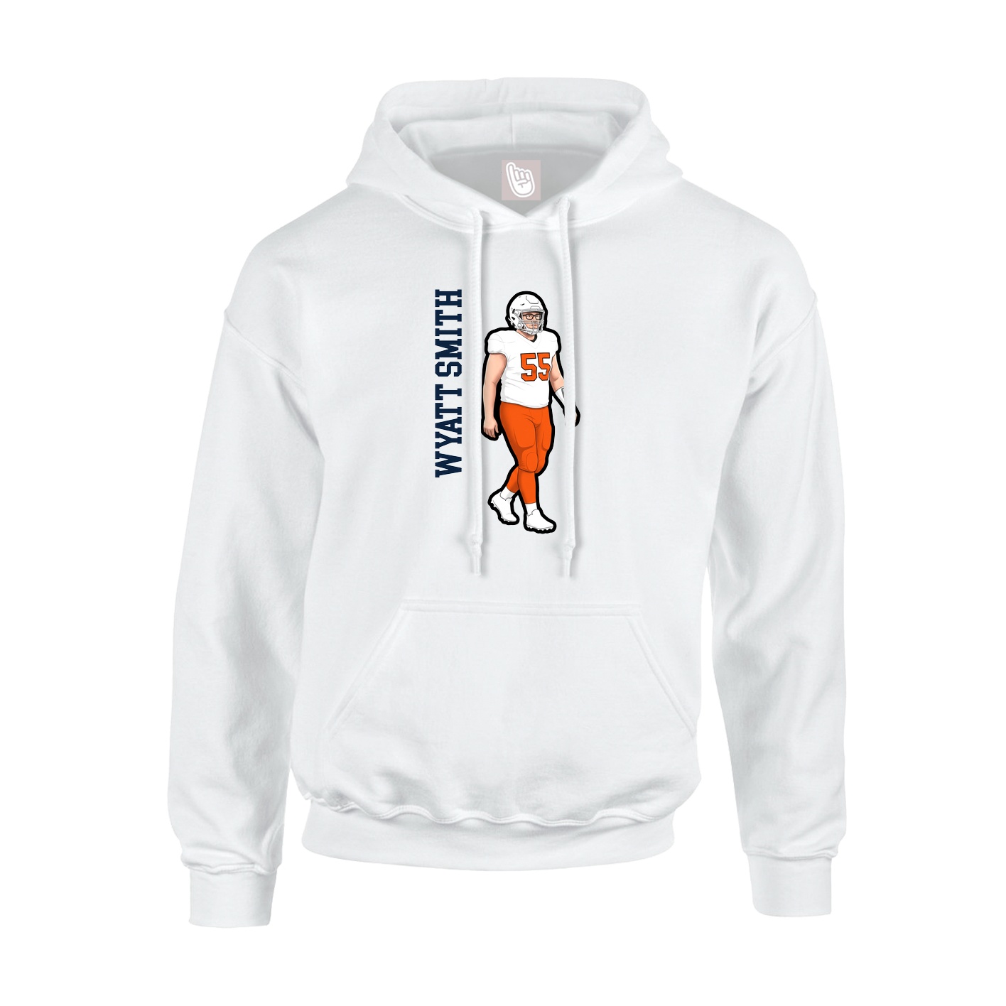 Hoodie — Name Vertical in White