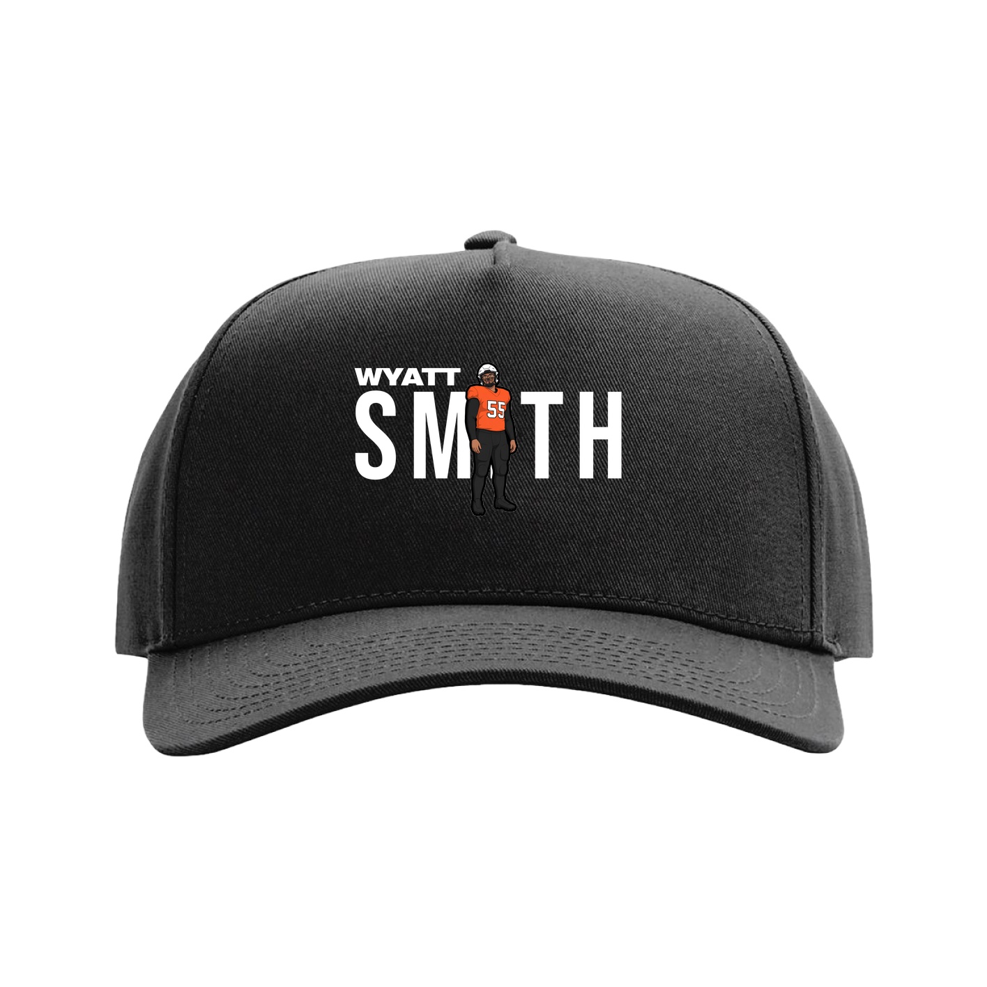 Full Fabric Five-Panel Champ Cap — Player Name in Black