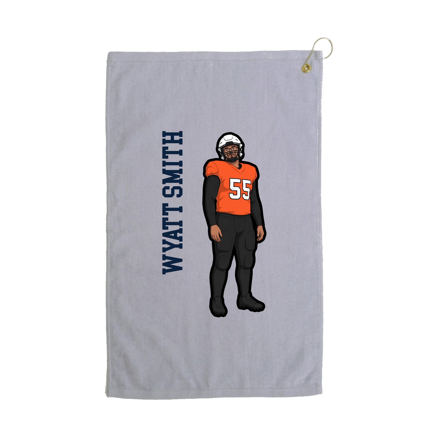 Golf Towel — Name Vertical in Grey