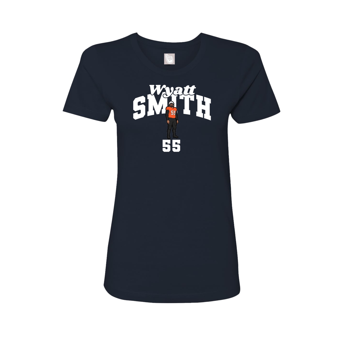 Fitted Women's Tee — Signature Arch in Navy