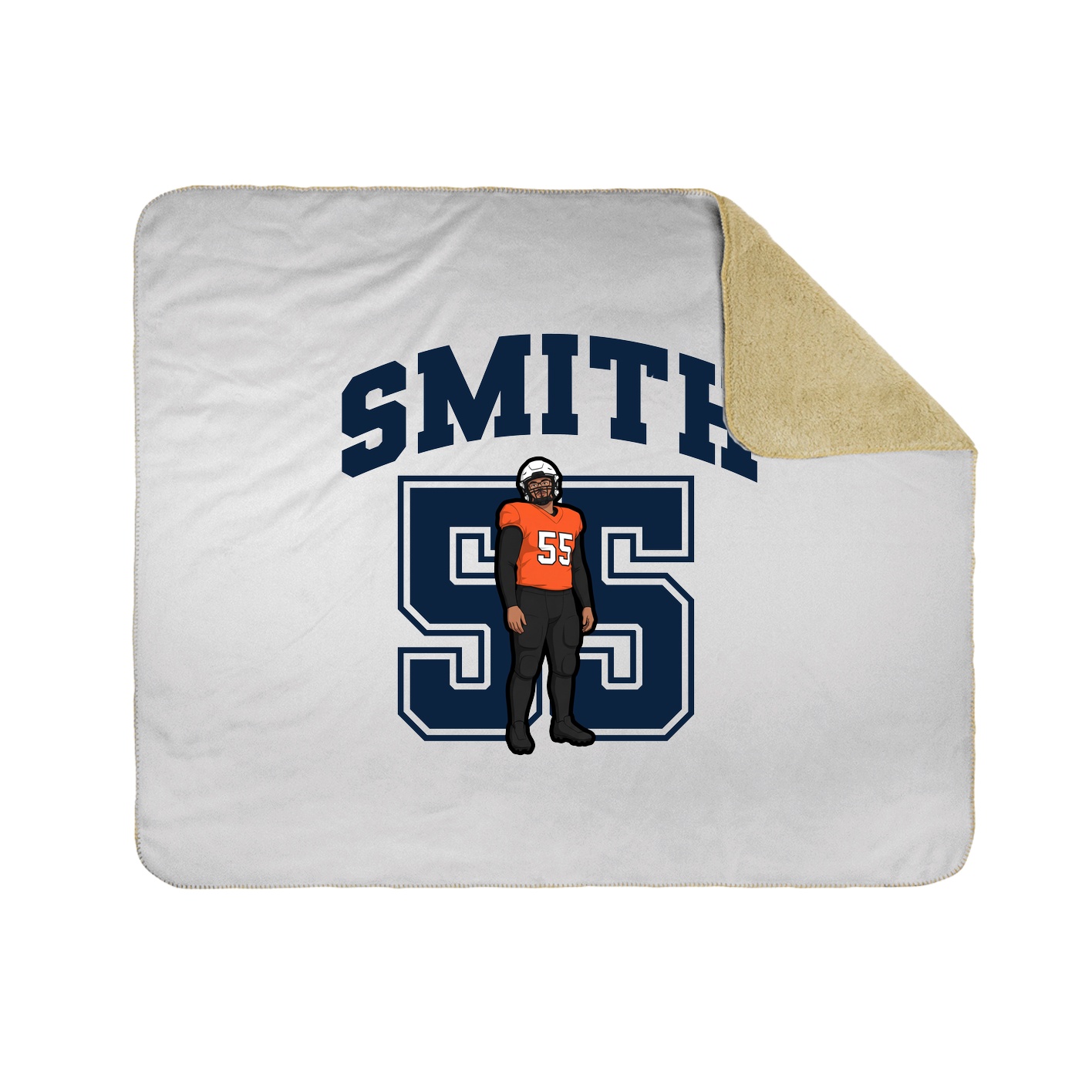 Throw Blanket — Number in White