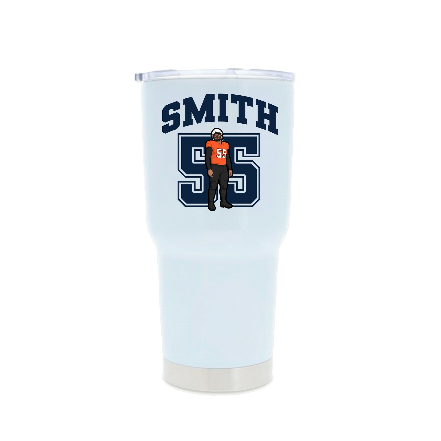 30oz Stainless Steel Tumbler — Number in White
