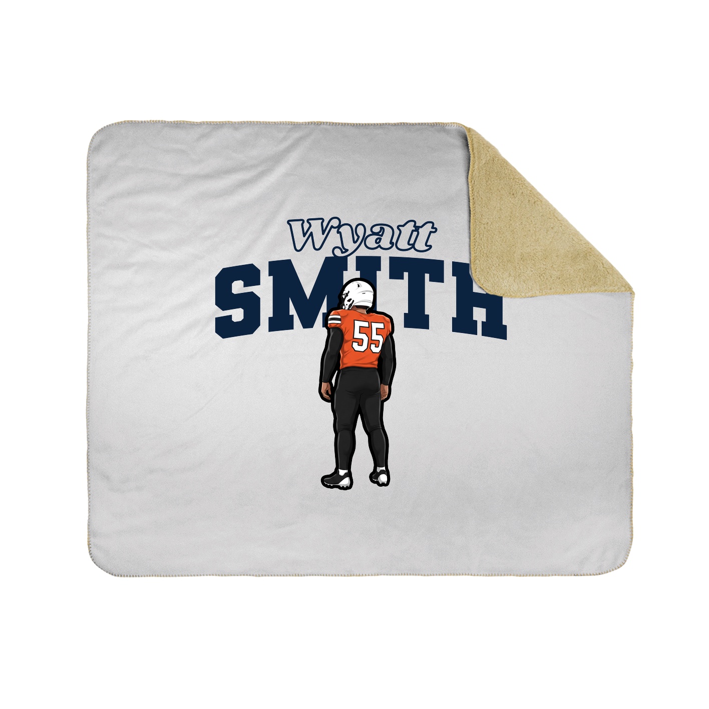 Throw Blanket — Name Arch in White