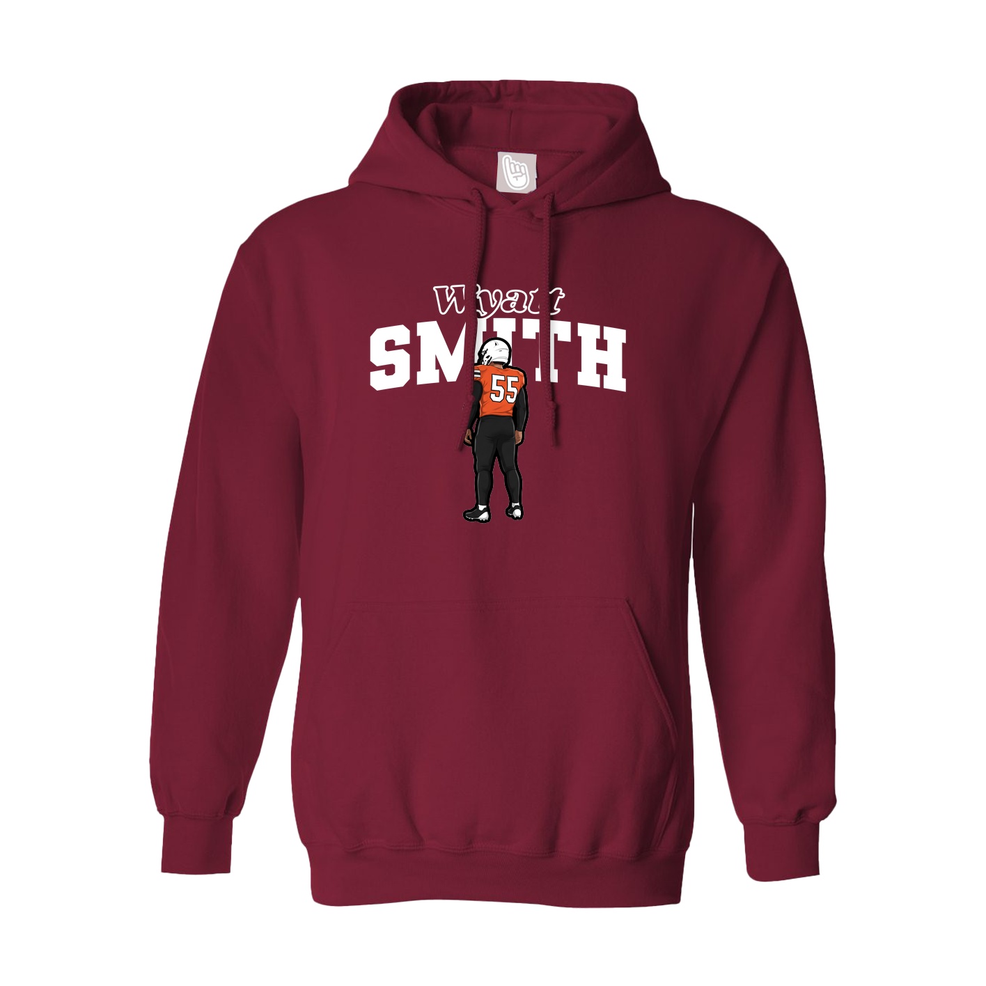 Hoodie — Name Arch in Cardinal