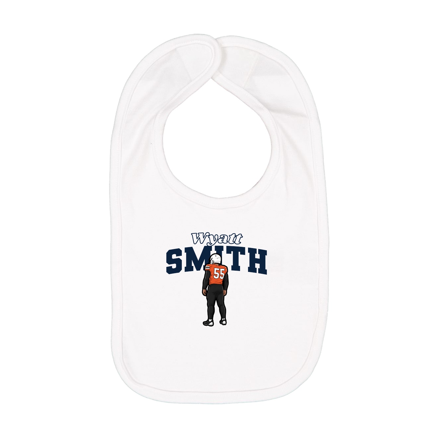 Infant Bib — Name Arch in White