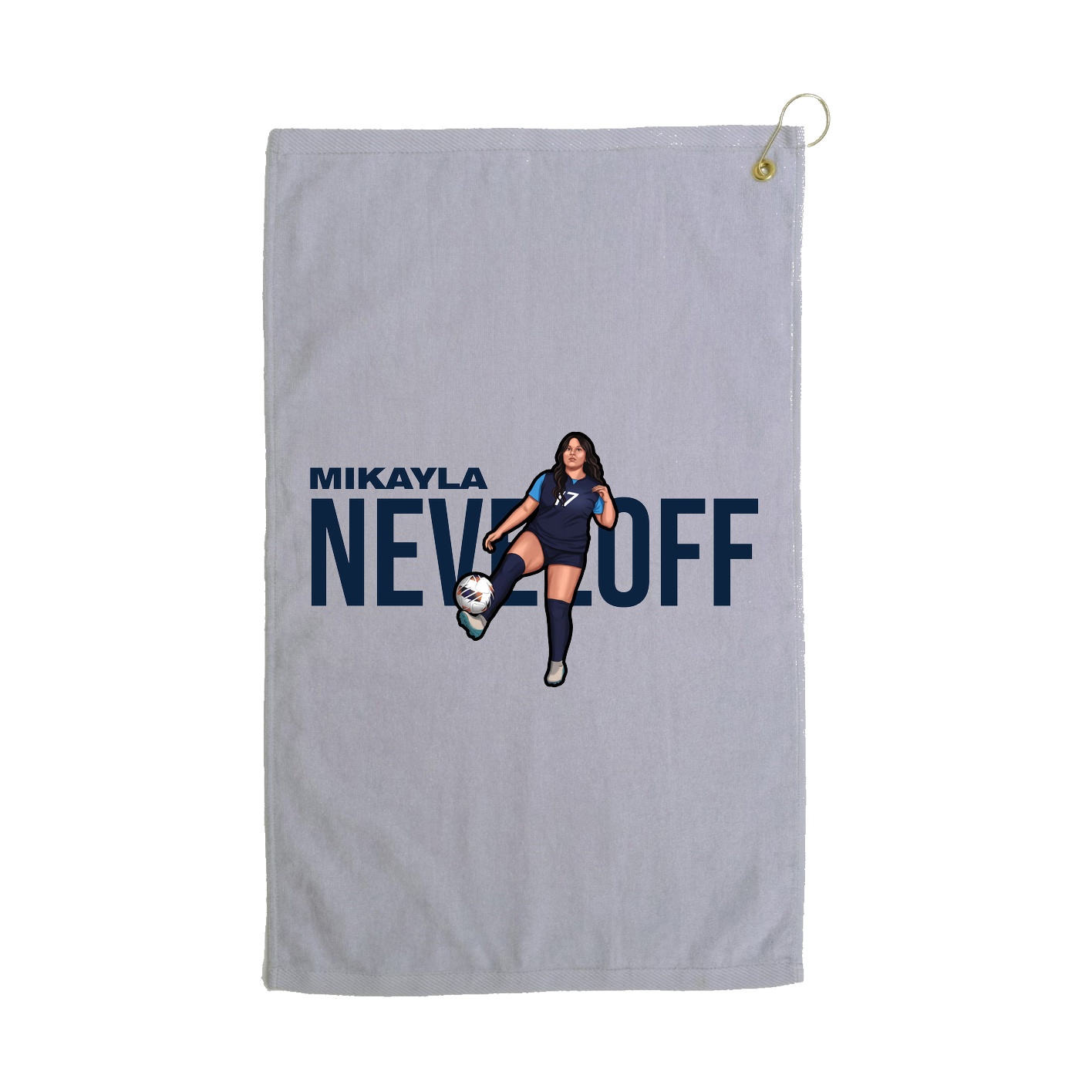 Golf Towel — Player Name in Grey