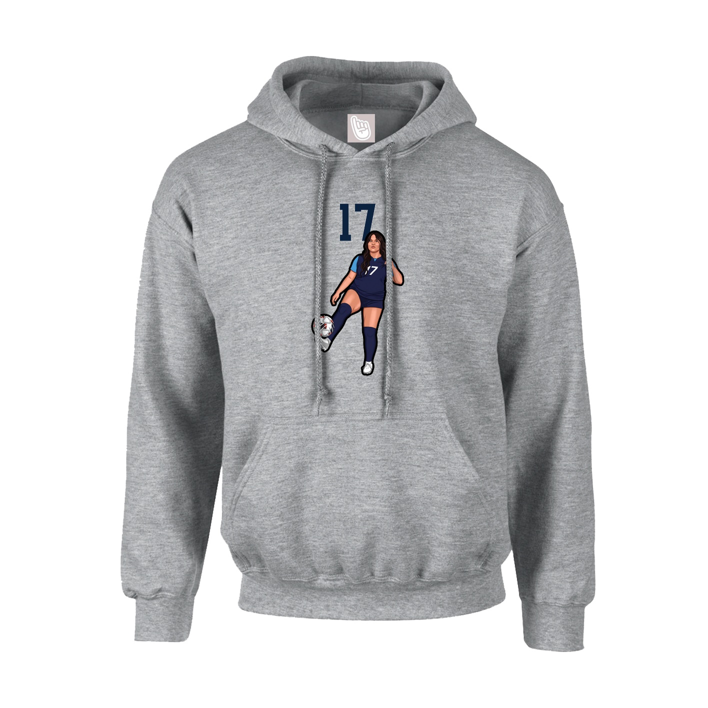 Youth Hoodie — Number Top in Grey