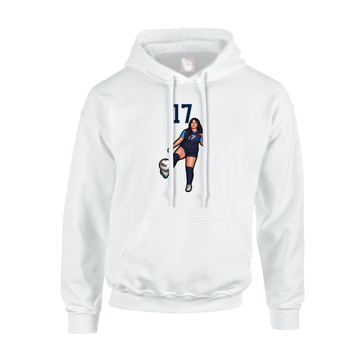 Youth Hoodie — Number Top in White