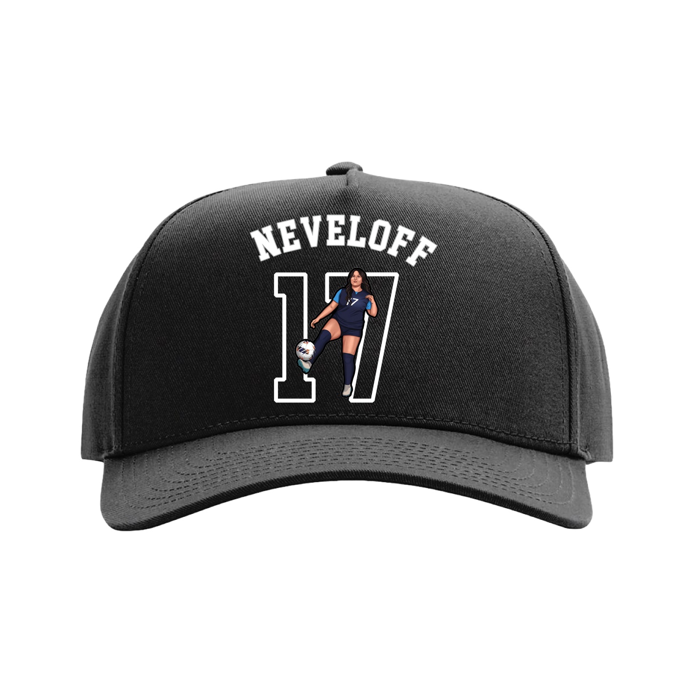 Full Fabric Five-Panel Champ Cap — Shirsey Arch in Black