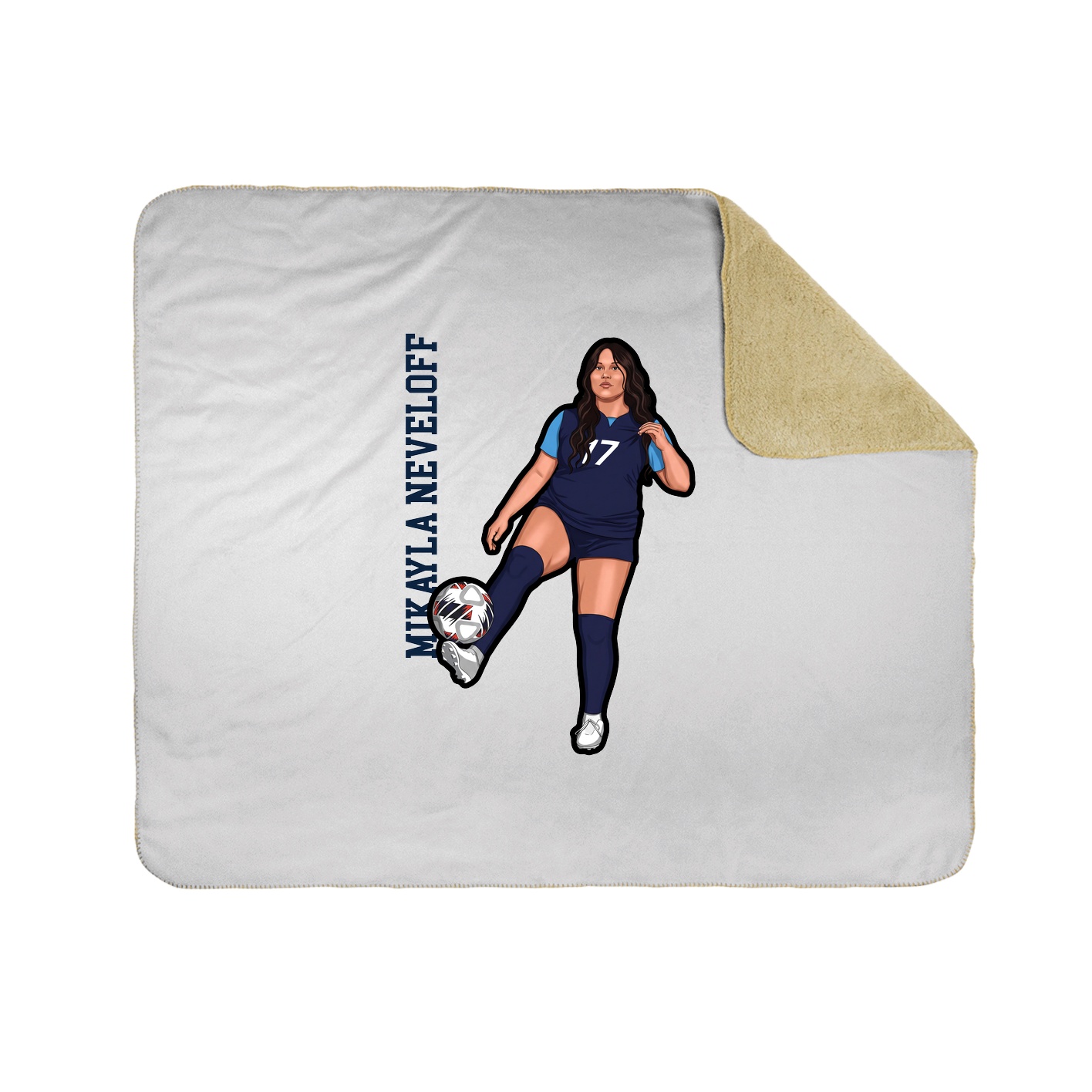 Throw Blanket — Name Vertical in White