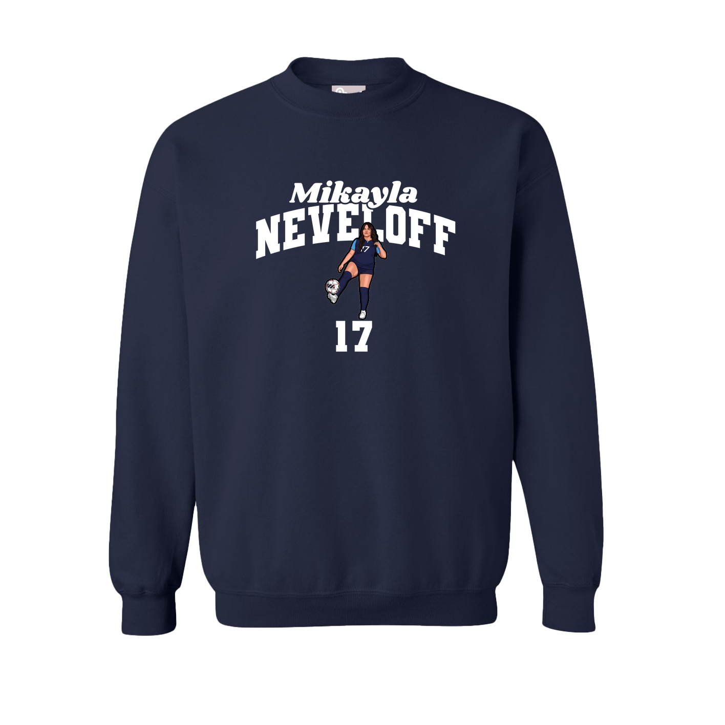Fleece Crew — Signature Arch in Navy