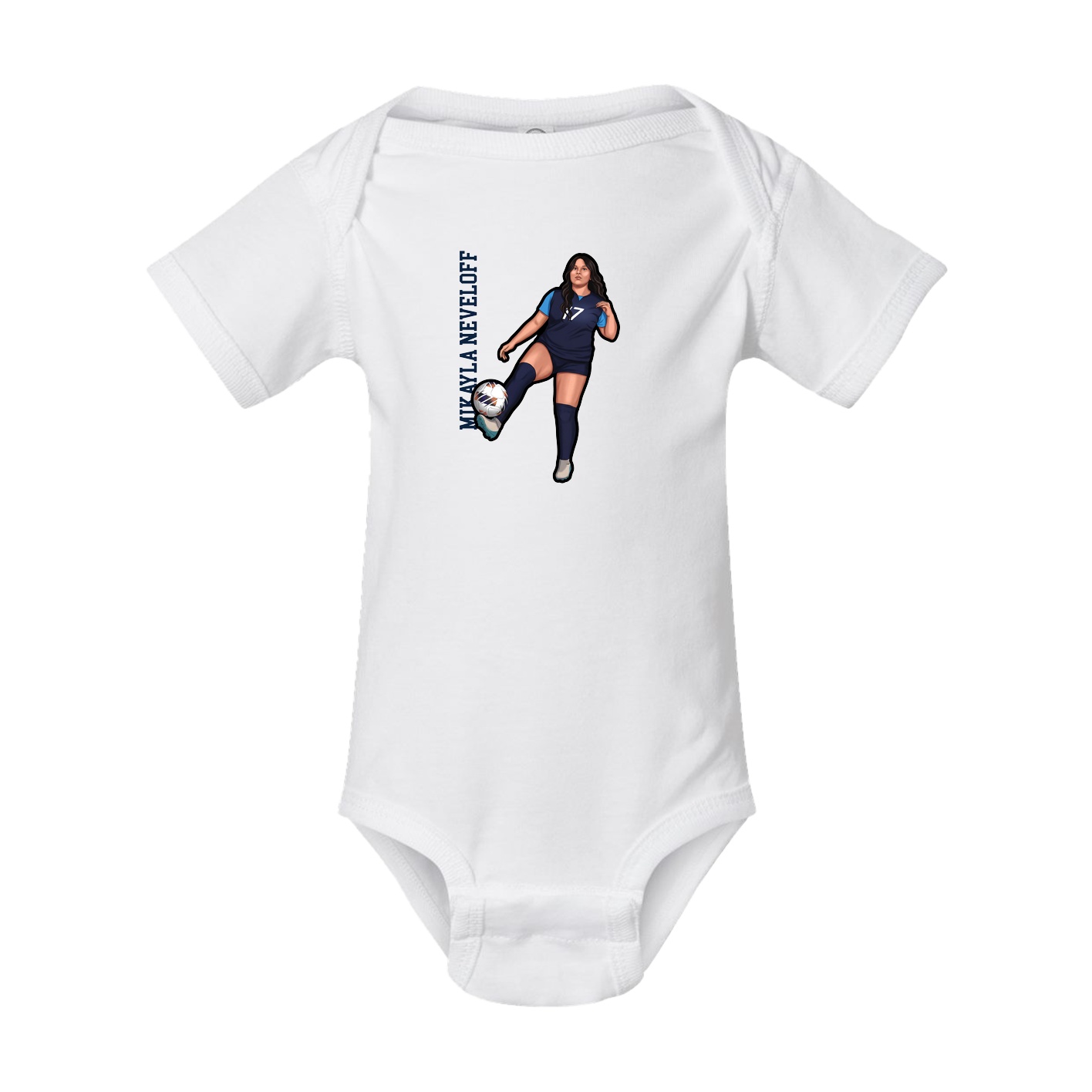 Baby Onesie — Name Vertical in White