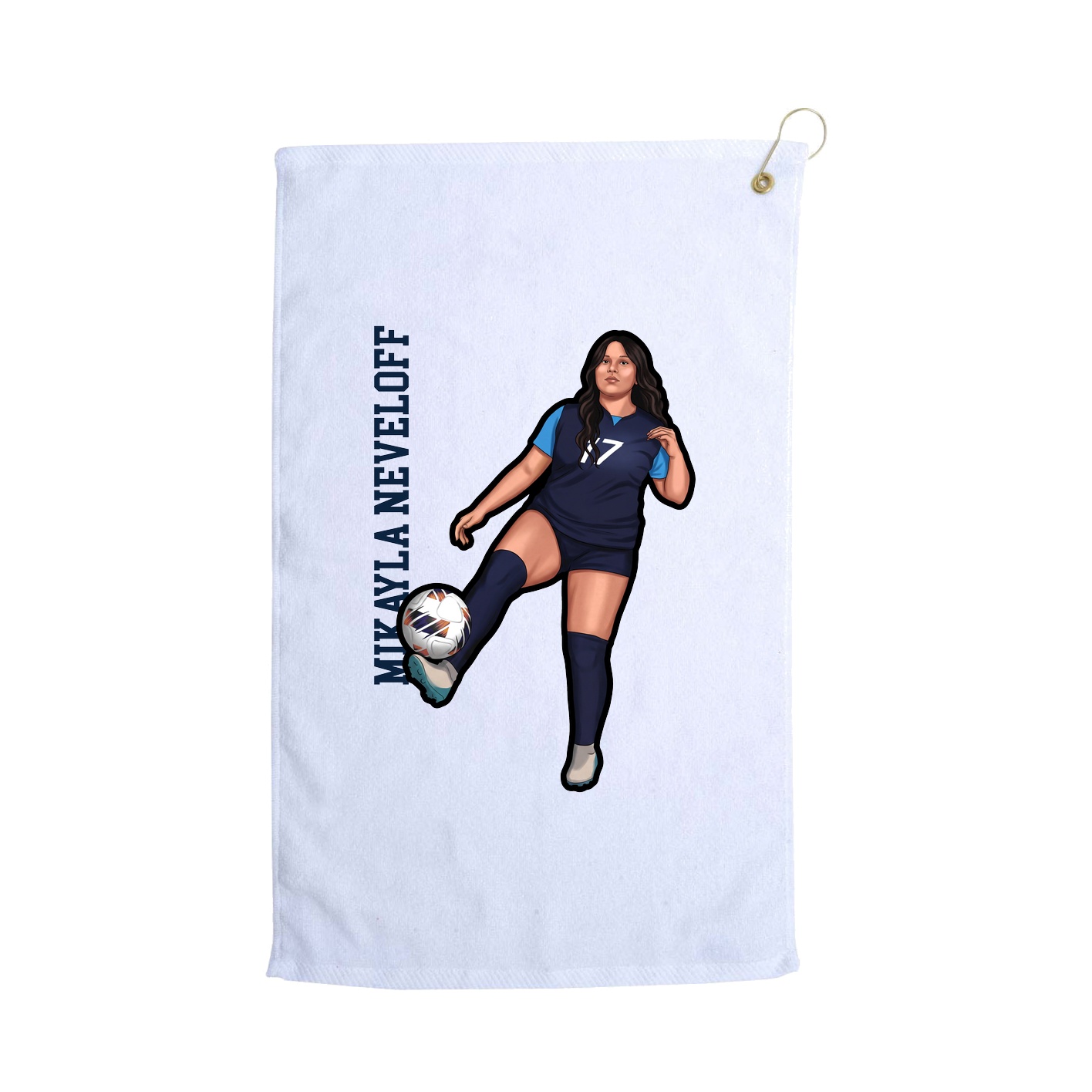 Golf Towel — Name Vertical in White
