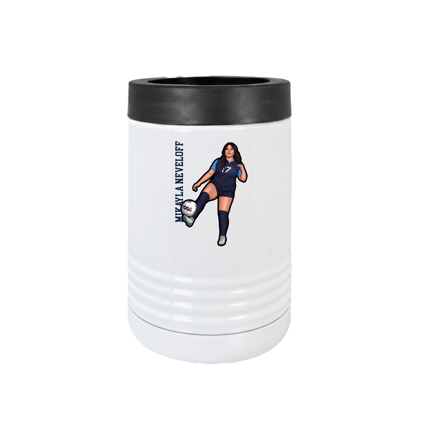 Beverage Holder — Name Vertical in White