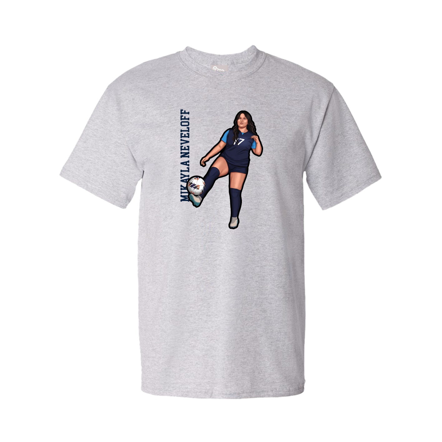 Tee — Name Vertical in Grey