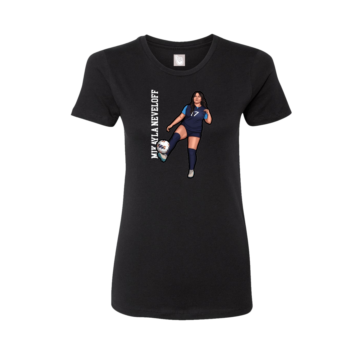 Fitted Women's Tee — Name Vertical in Black