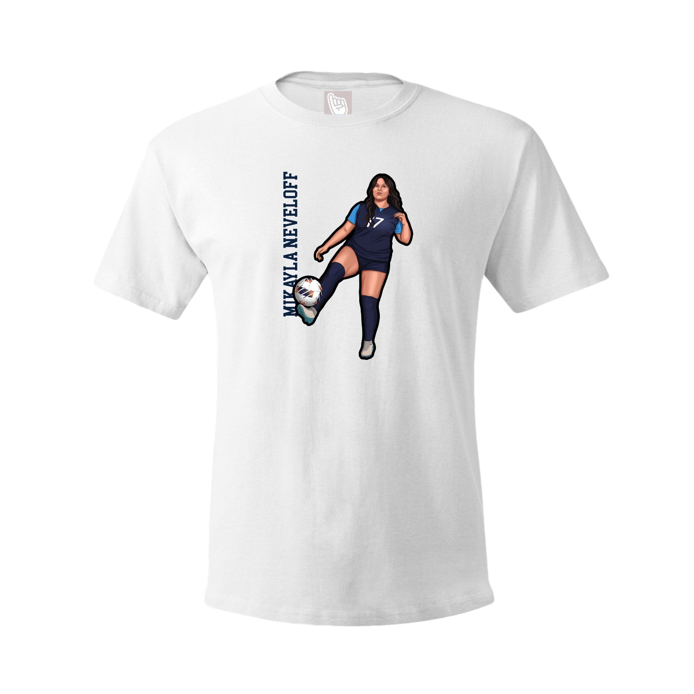 Youth Tee — Name Vertical in White