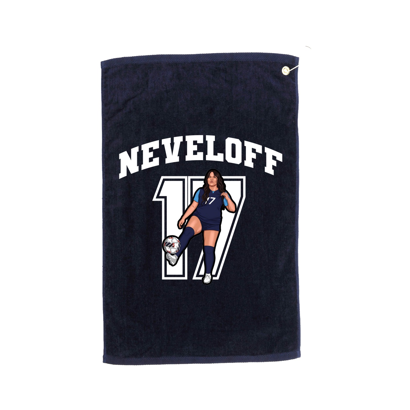 Golf Towel — Number in Navy