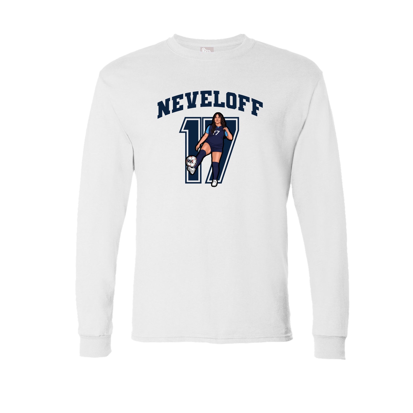 Long Sleeve Tee — Number in White