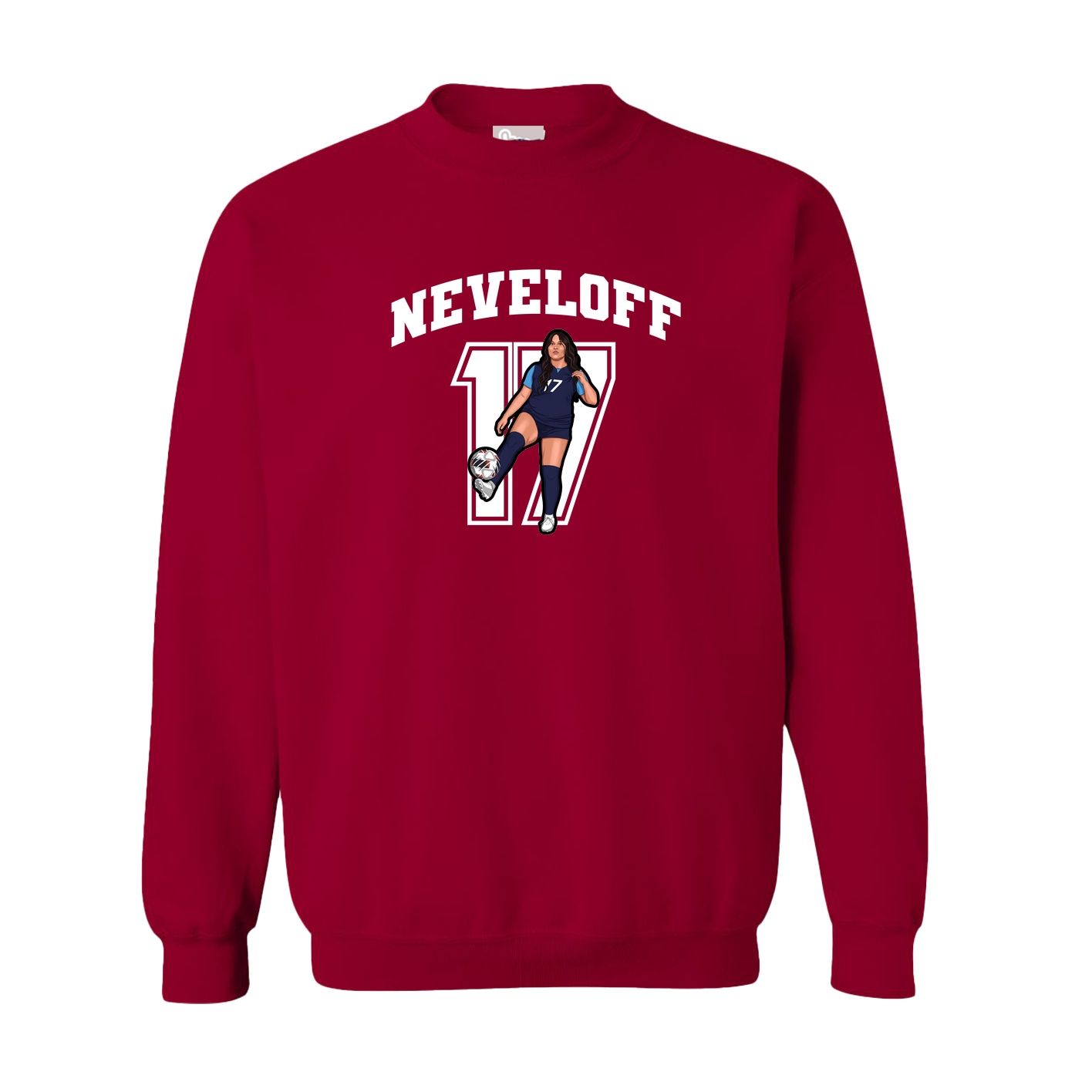 Fleece Crew — Number in Cardinal