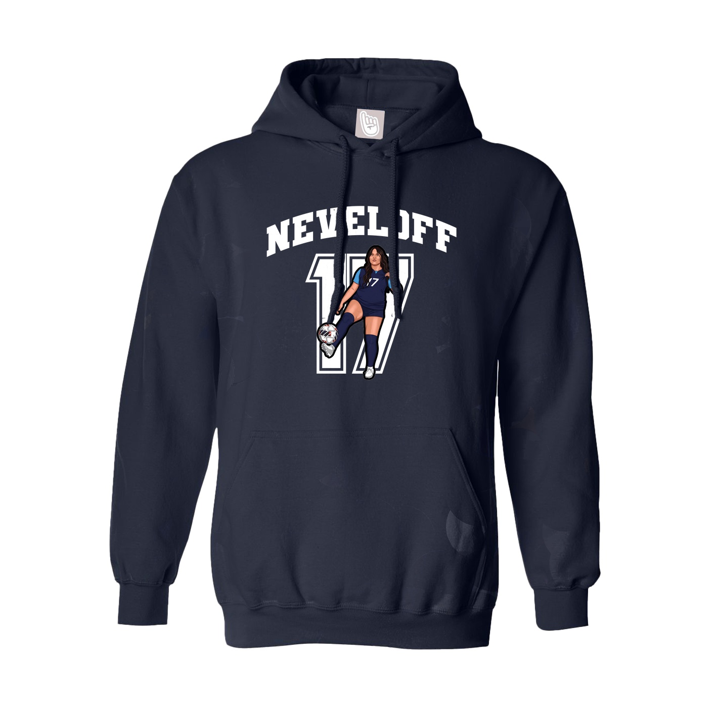 Youth Hoodie — Number in Navy