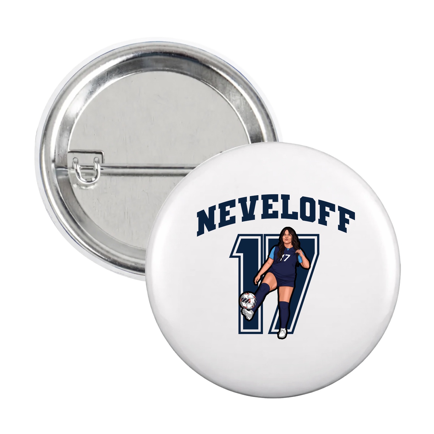 Game Day Button — Number in White