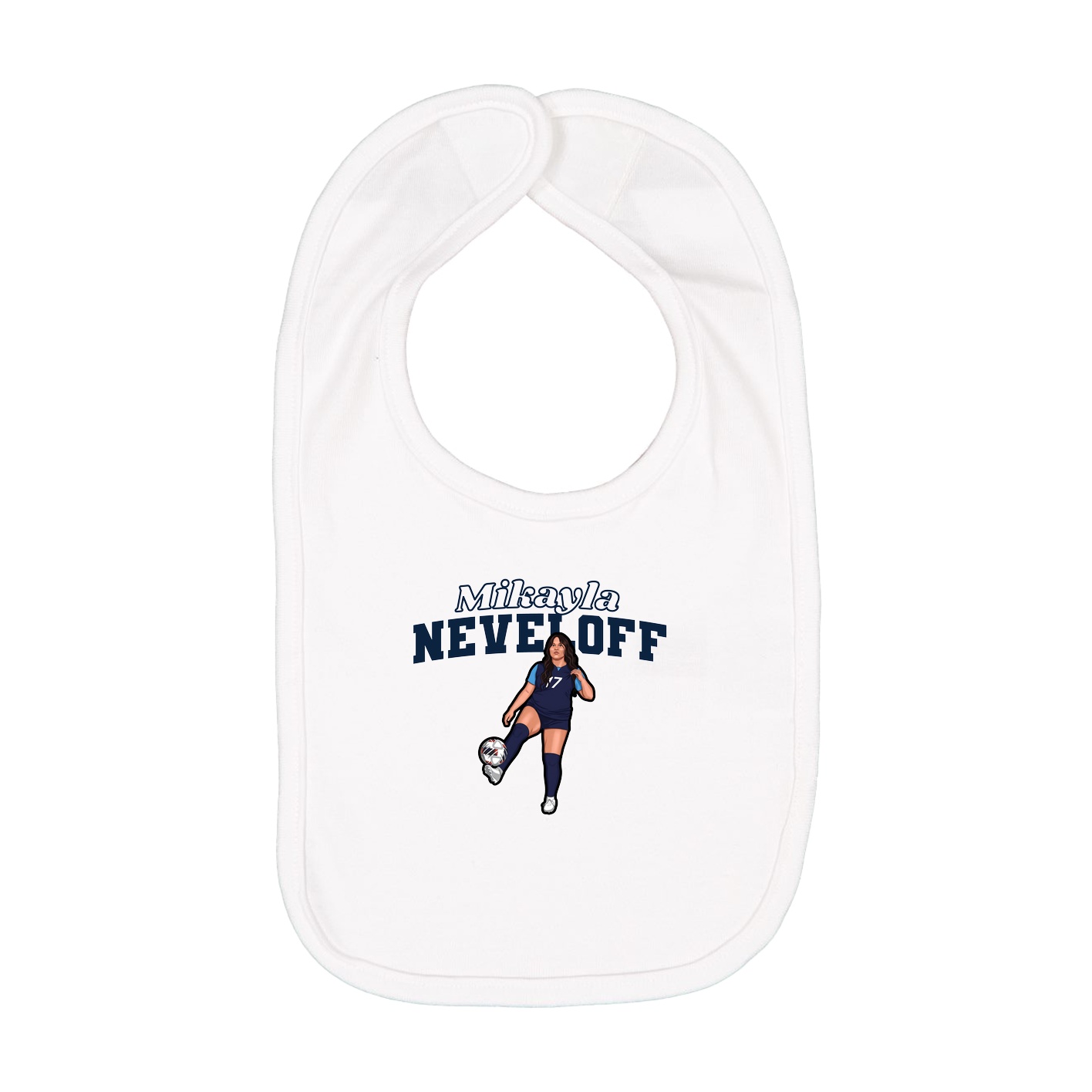 Infant Bib — Name Arch in White