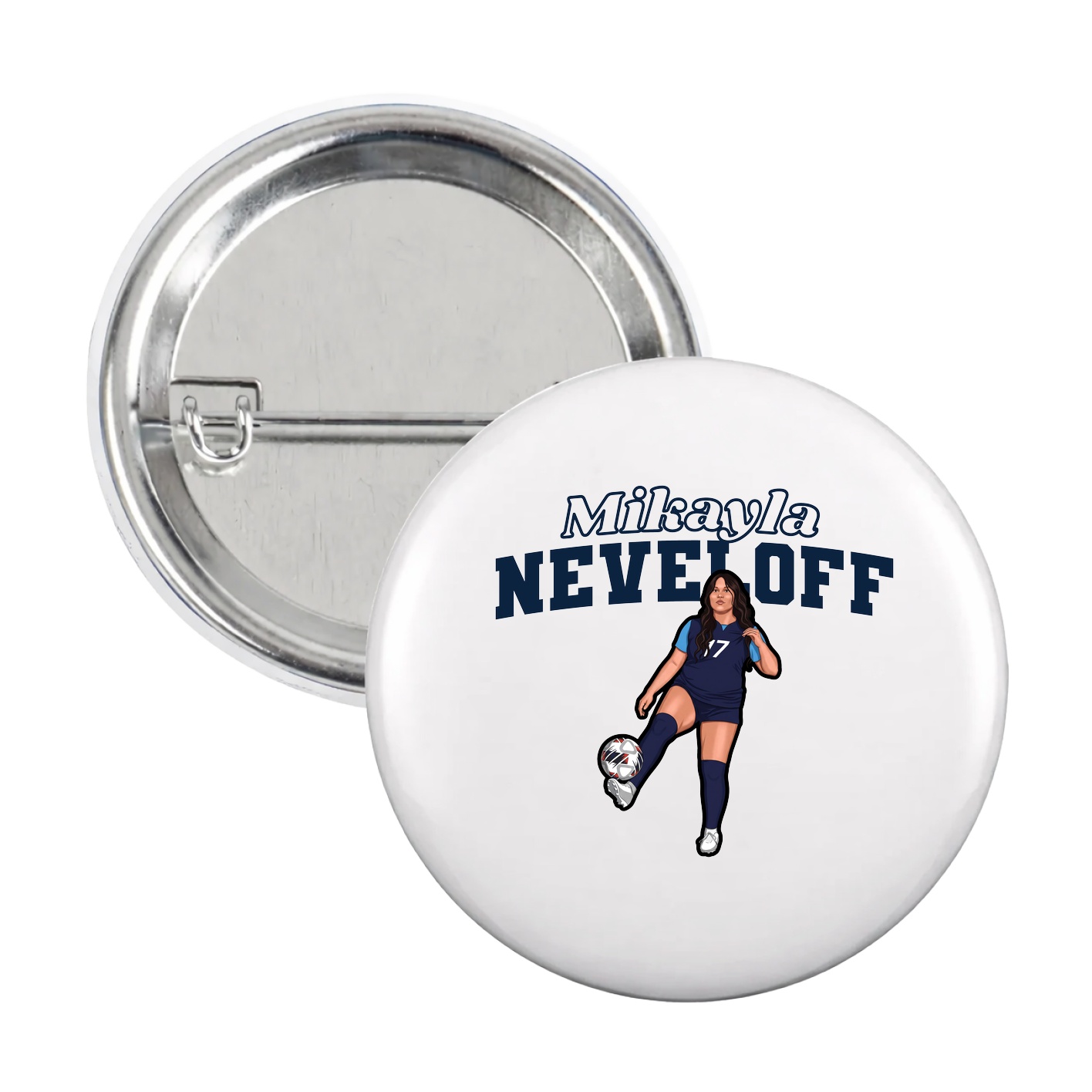 Game Day Button — Name Arch in White
