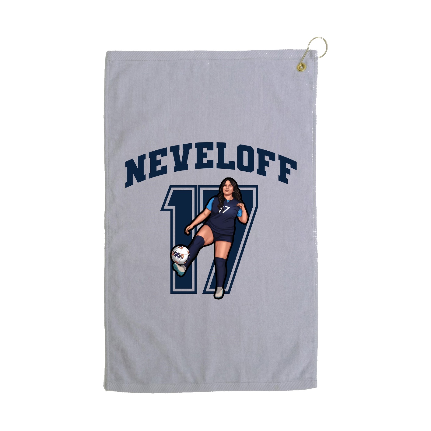 Golf Towel — Number in Grey