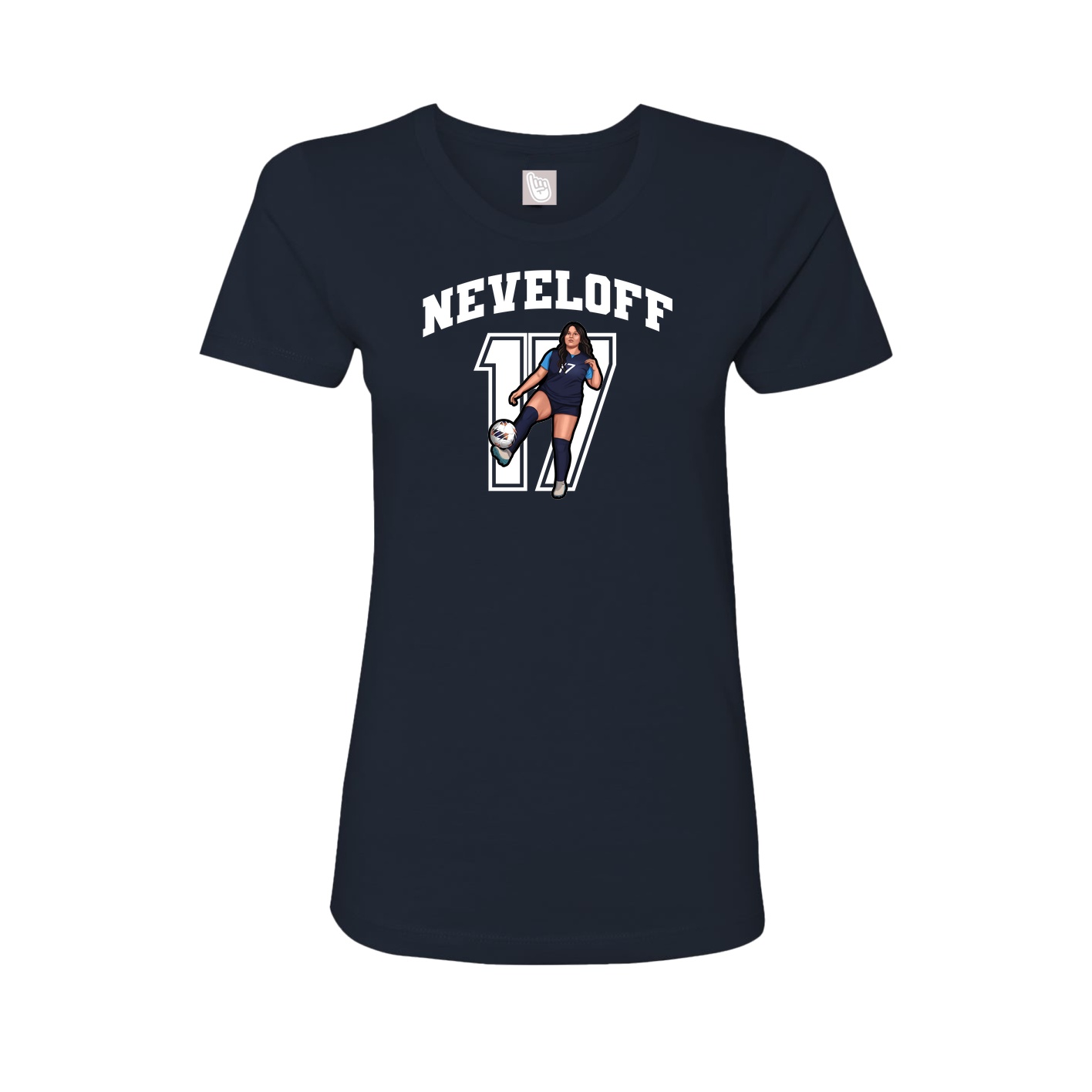 Fitted Women's Tee — Number in Navy