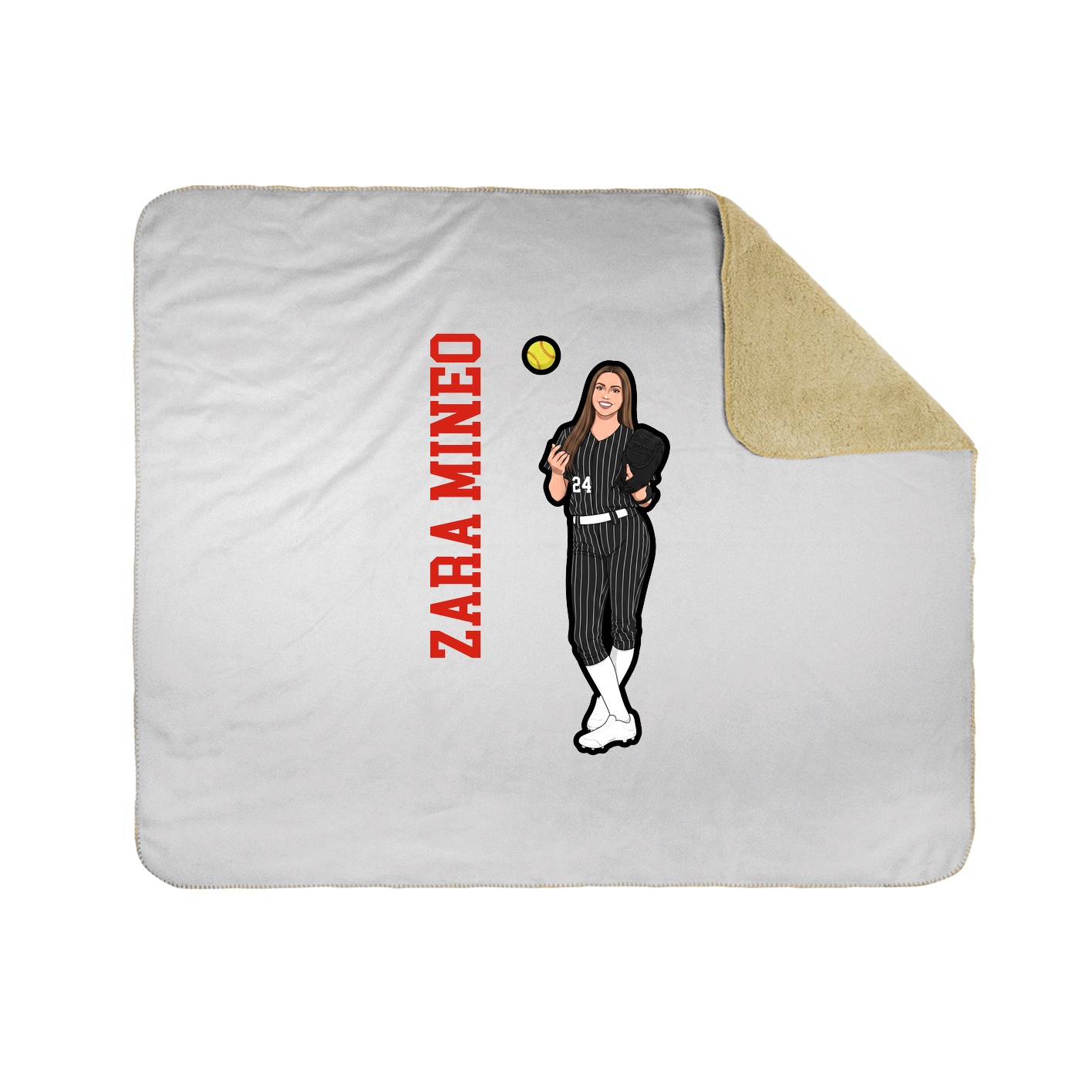 Throw Blanket — Name Vertical in White