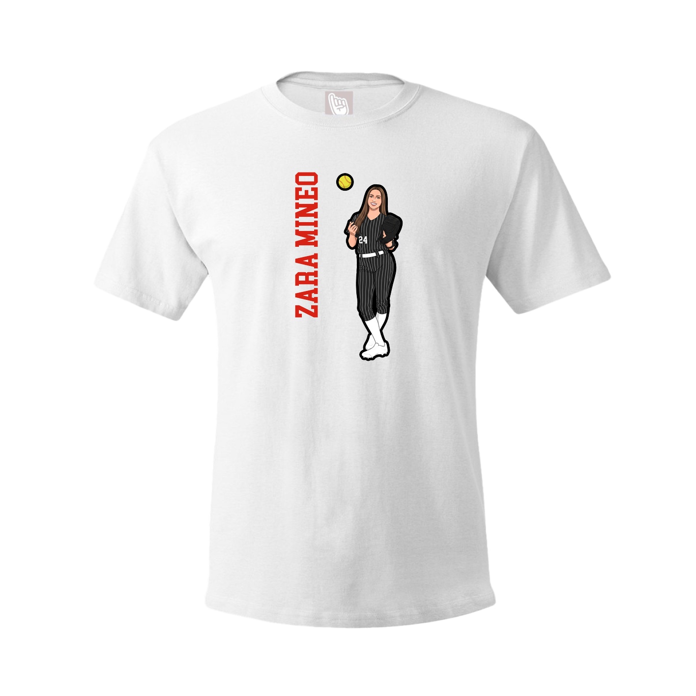 Tee — Name Vertical in White