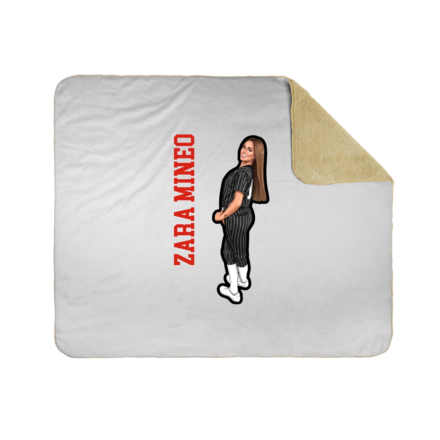 Throw Blanket — Name Vertical in White