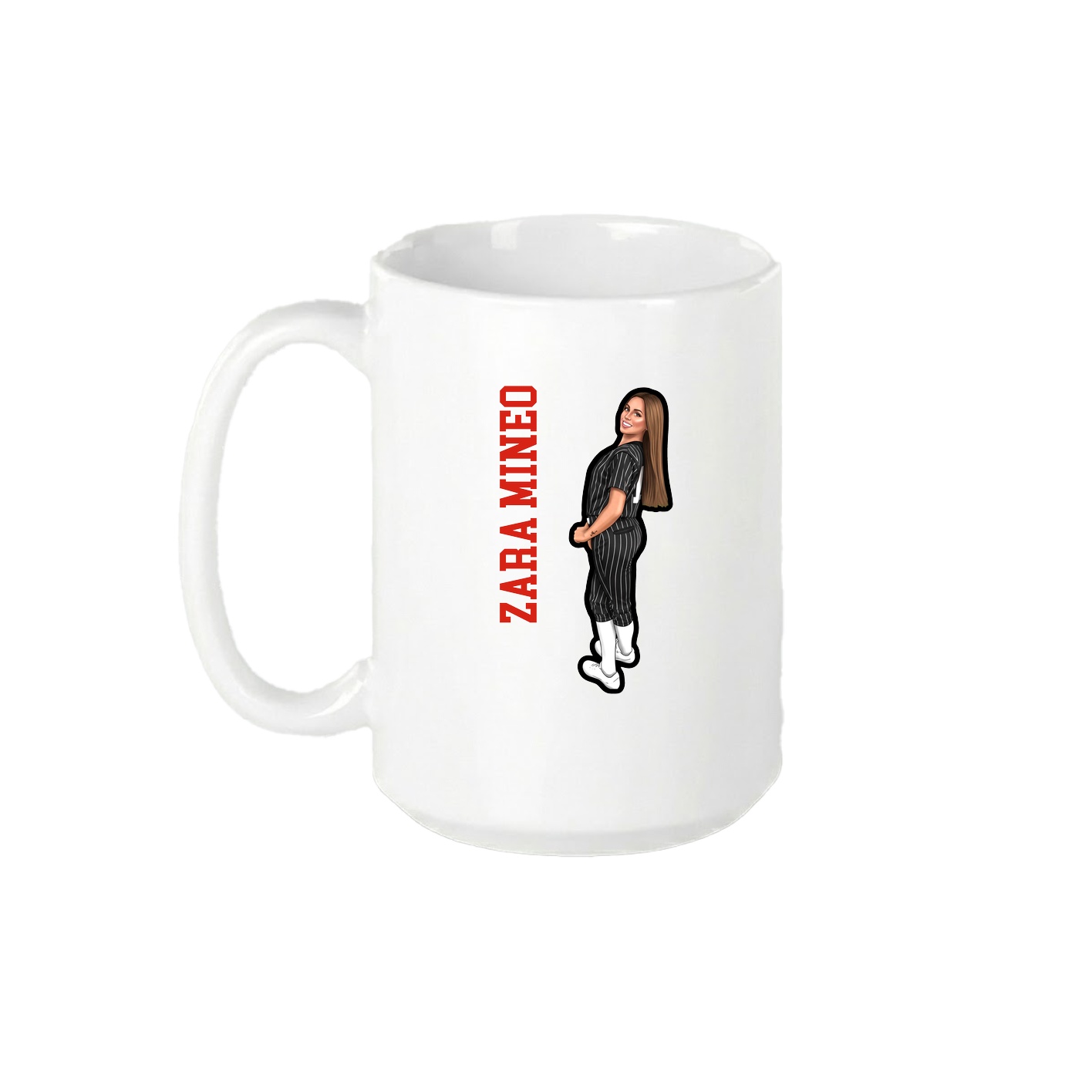 15oz Coffee Mug — Name Vertical in White