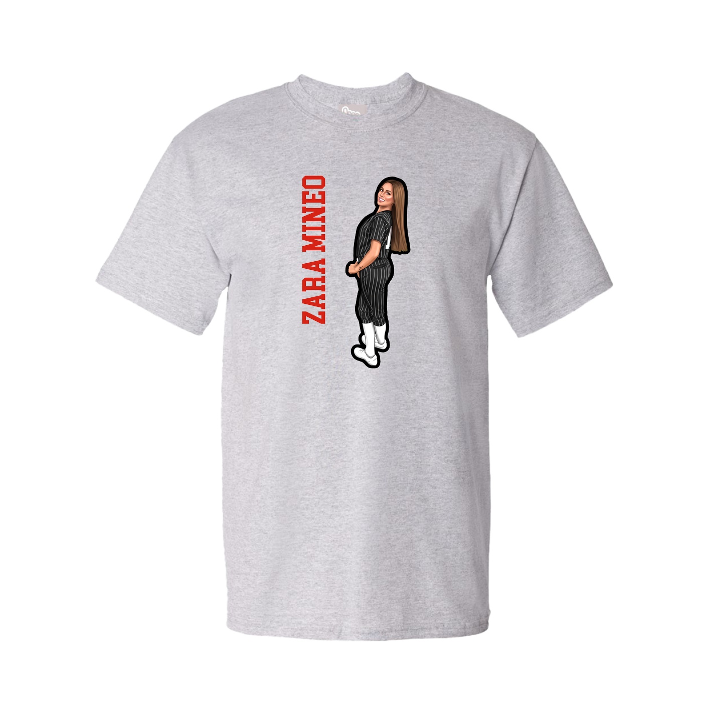 Youth Tee — Name Vertical in Grey