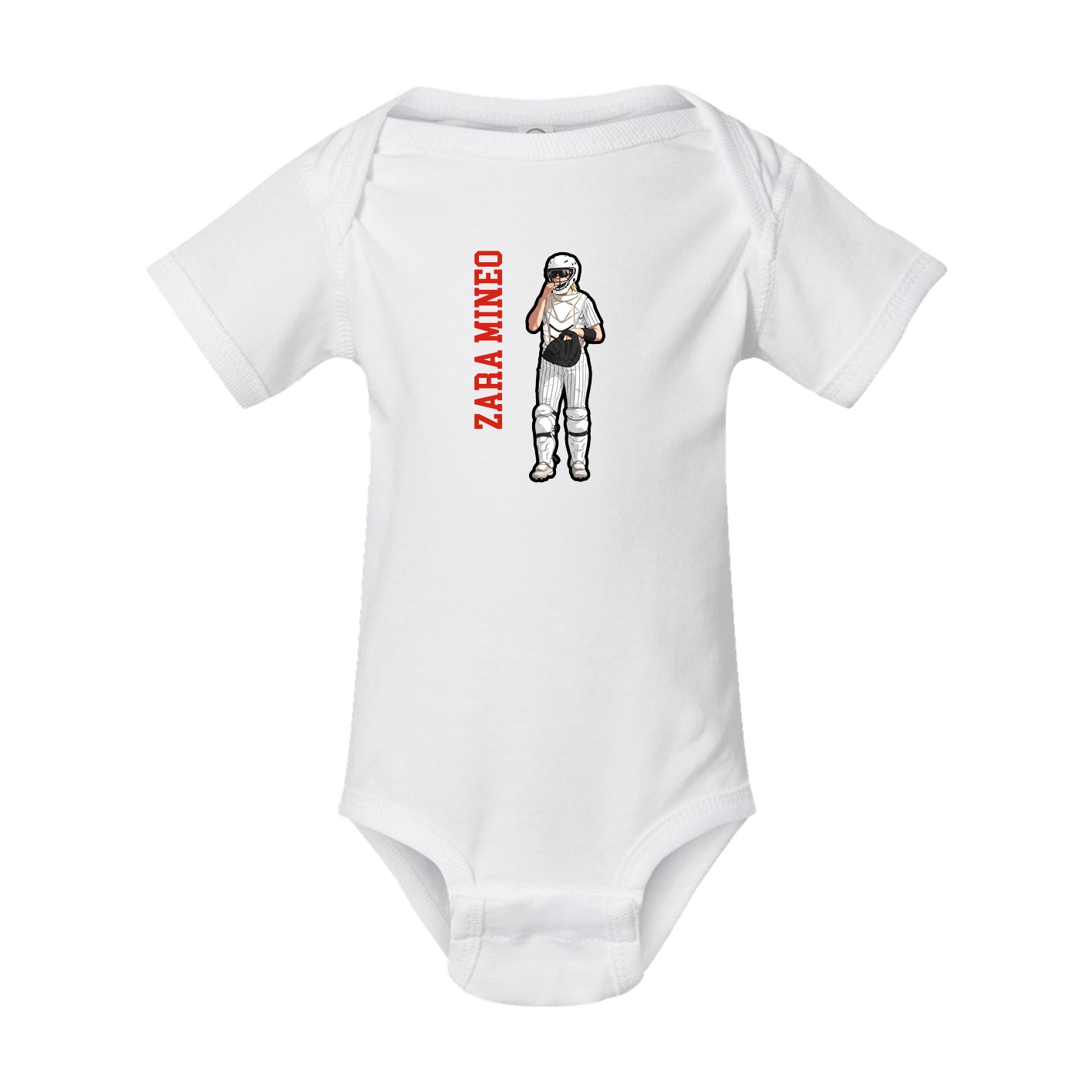 Baby Onesie — Name Vertical in White