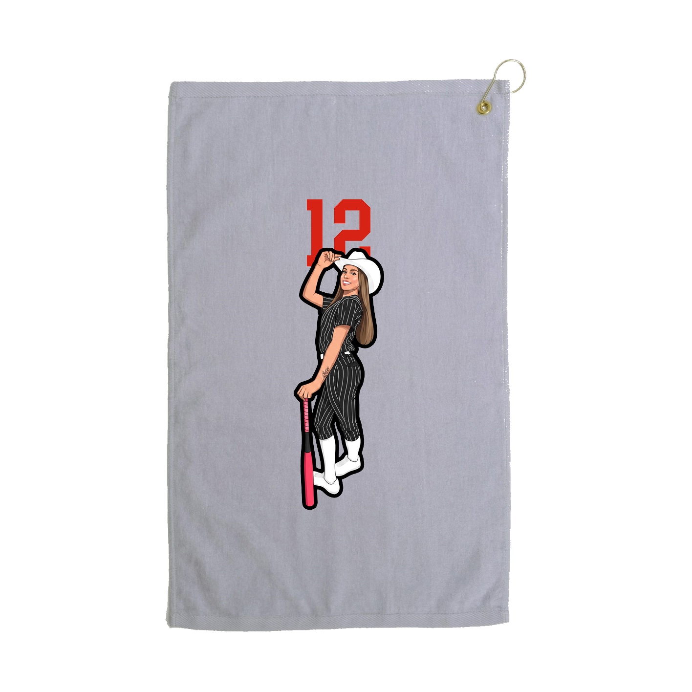 Golf Towel — Number Top in Grey