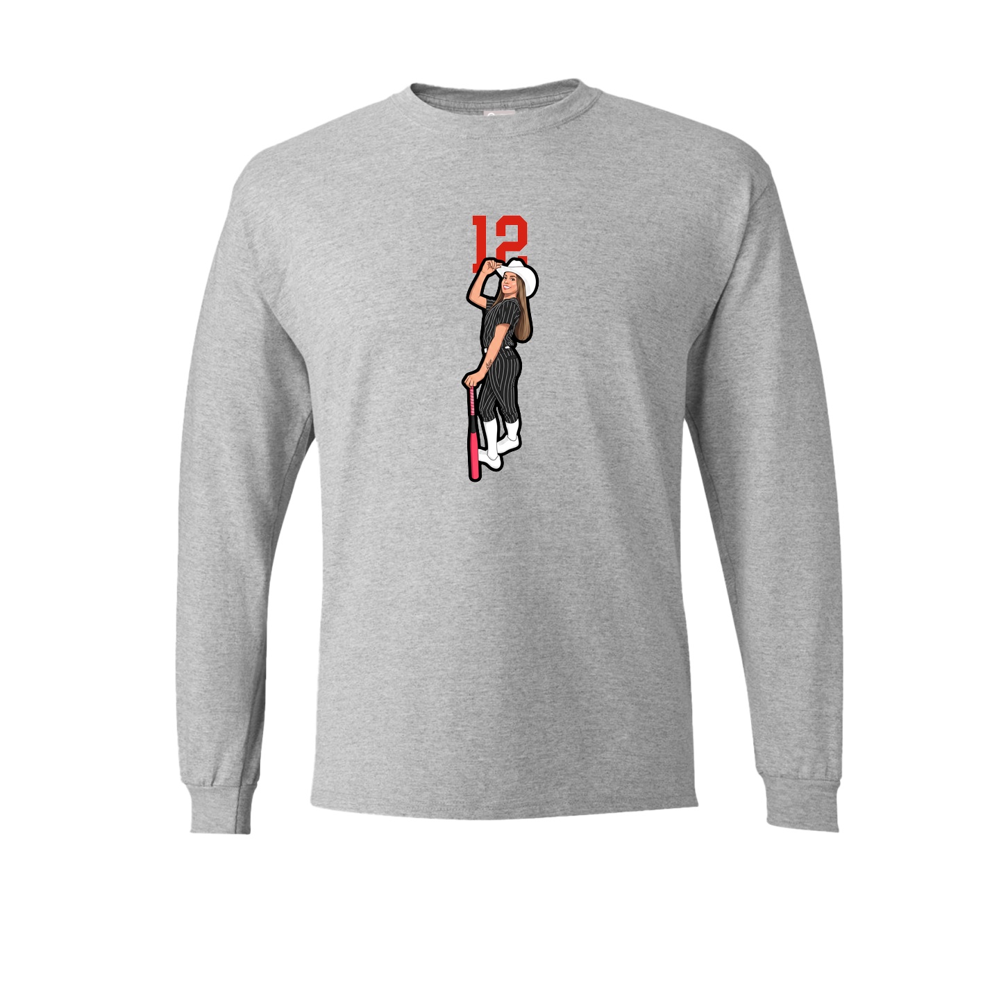Long Sleeve Tee — Number Top in Grey