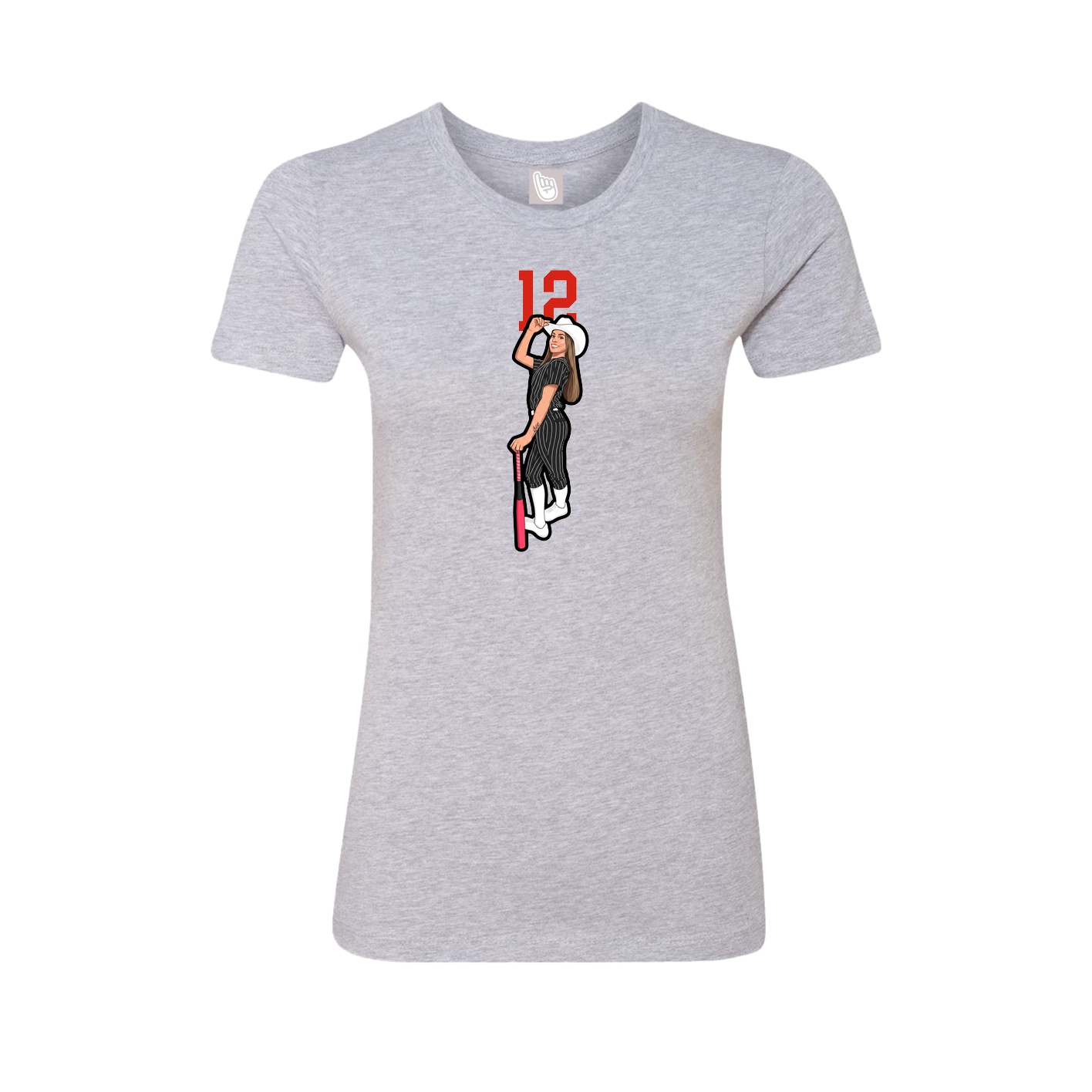 Womens Tee — Number Top in Grey