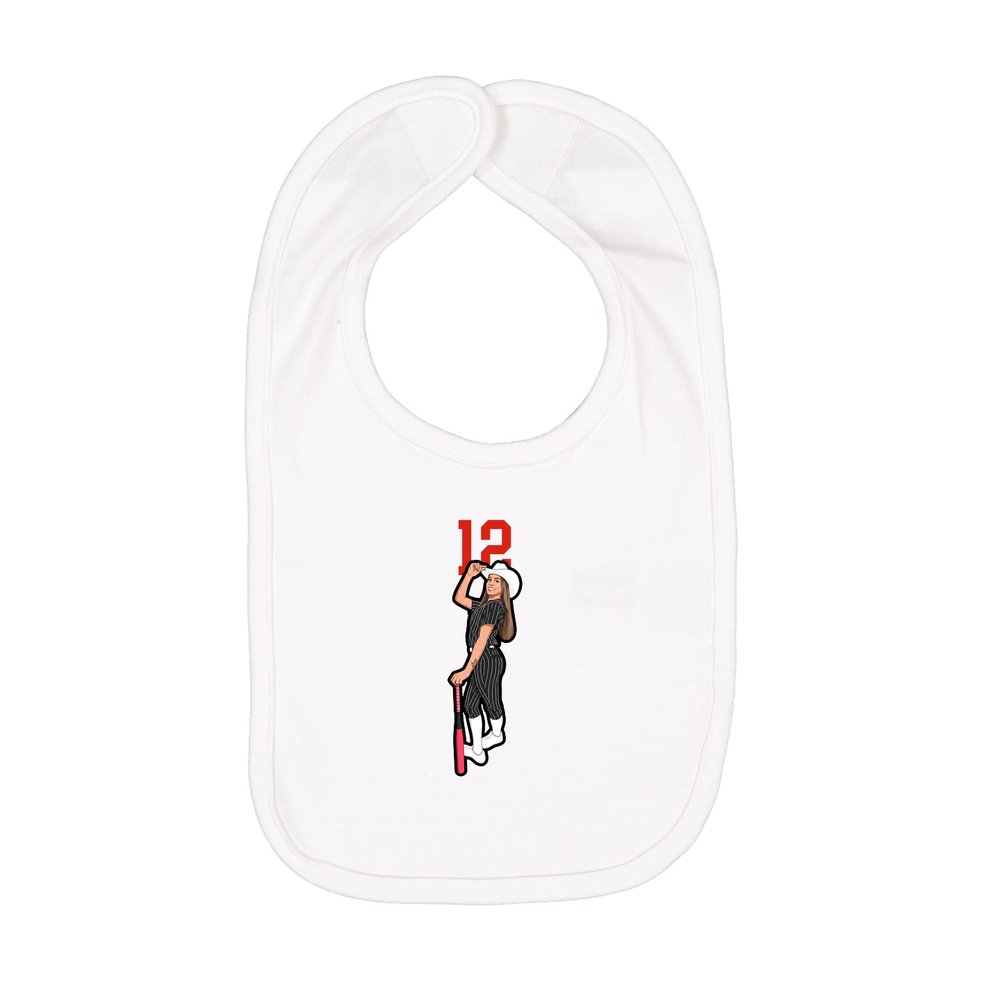 Infant Bib — Number Top in White