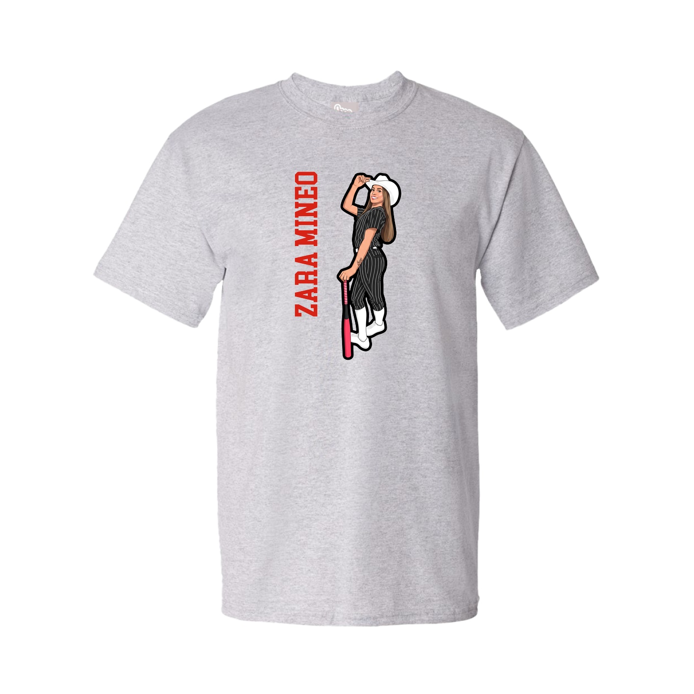Tee — Name Vertical in Grey