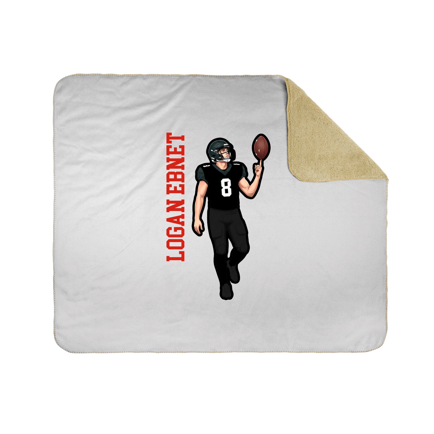 Throw Blanket — Name Vertical in White