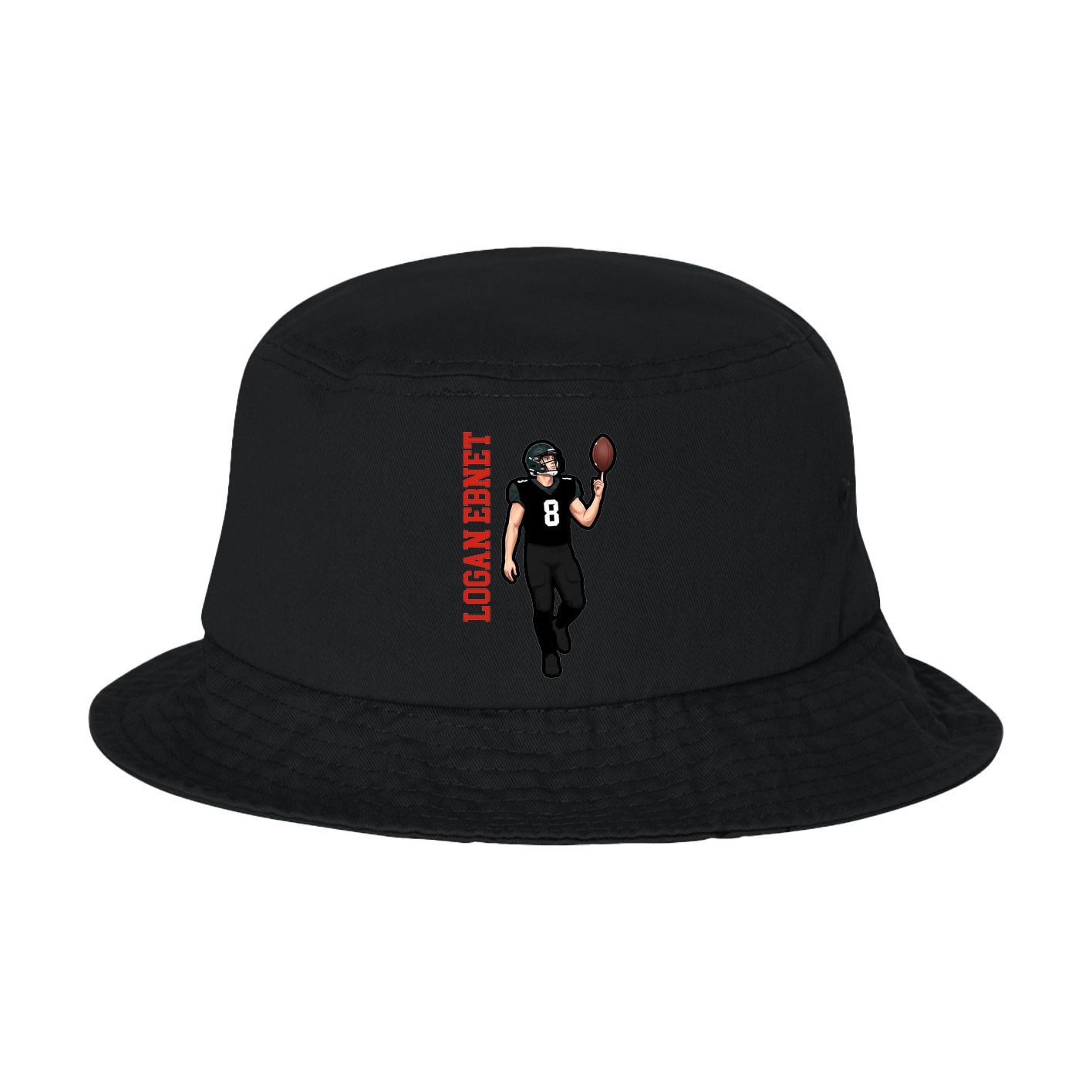 Bucket Cap — Name Vertical in Black