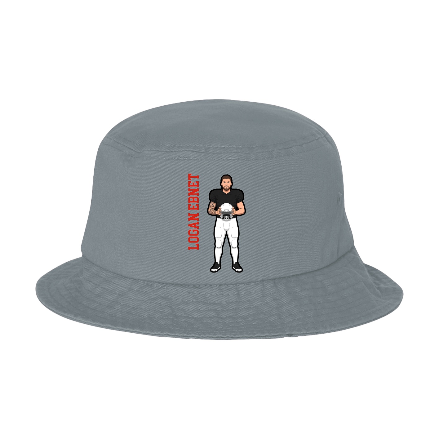 Bucket Cap — Name Vertical in Grey